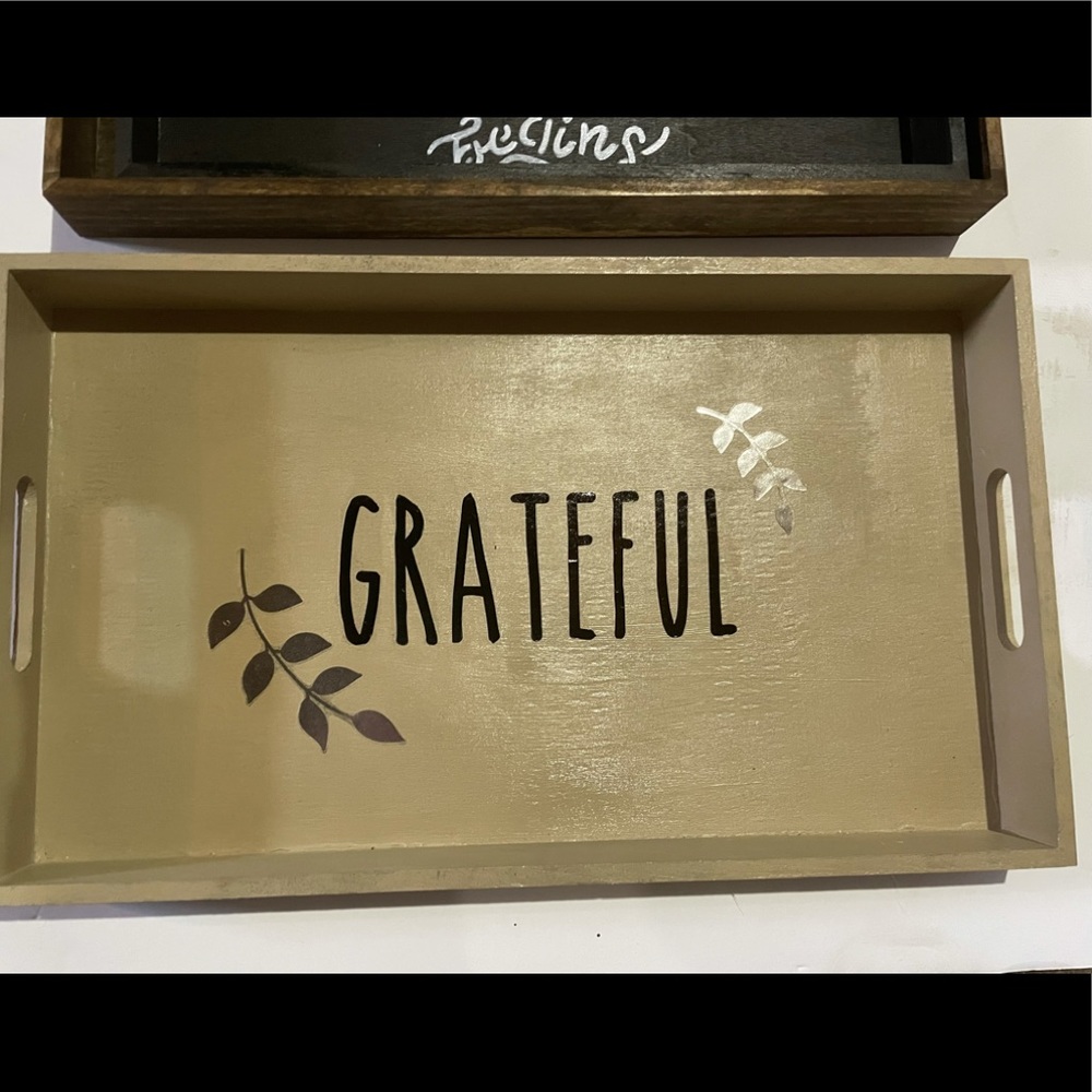 Farmhouse Wooden Tray with Decor